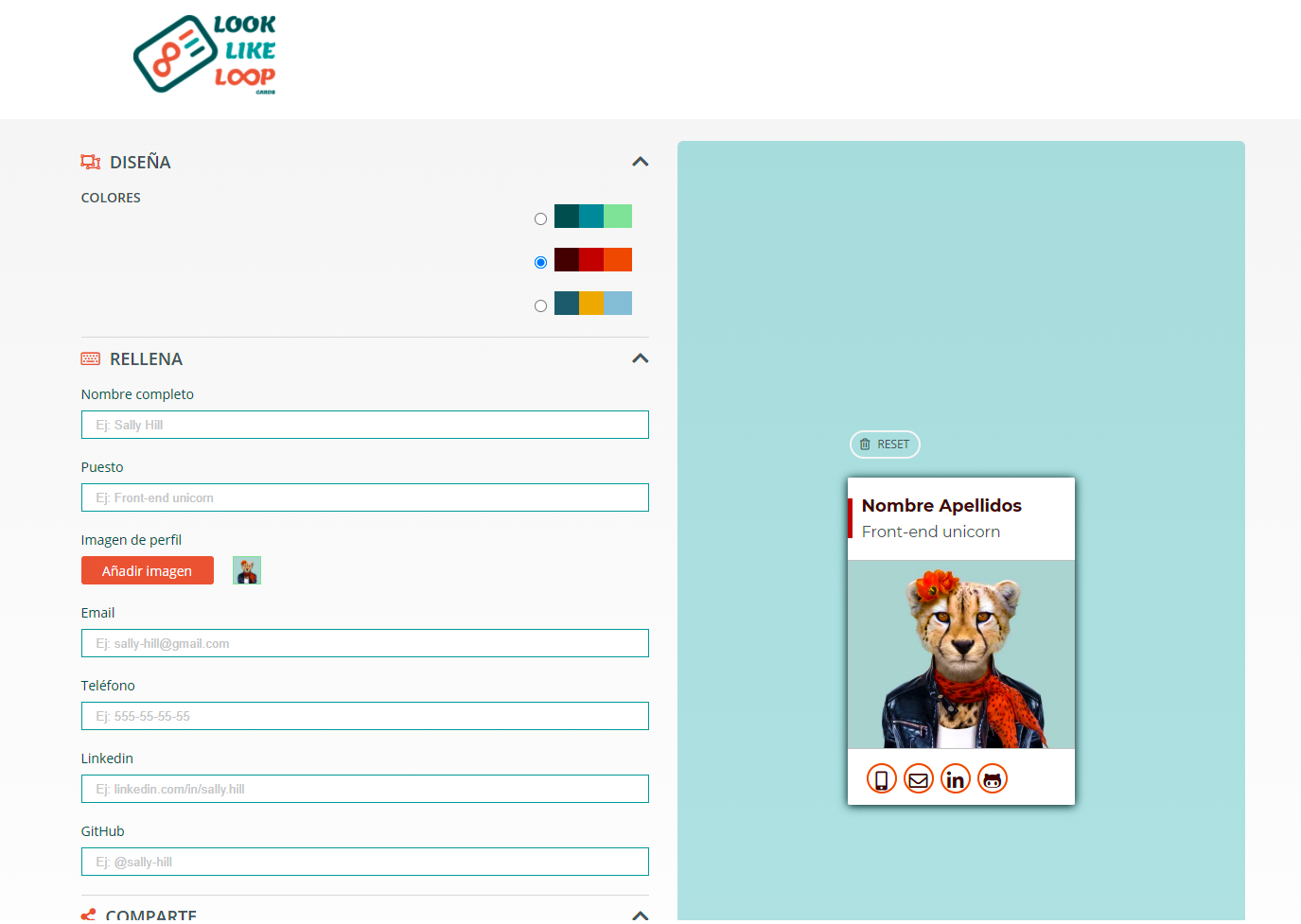 Screenshot of Look Like Loop web